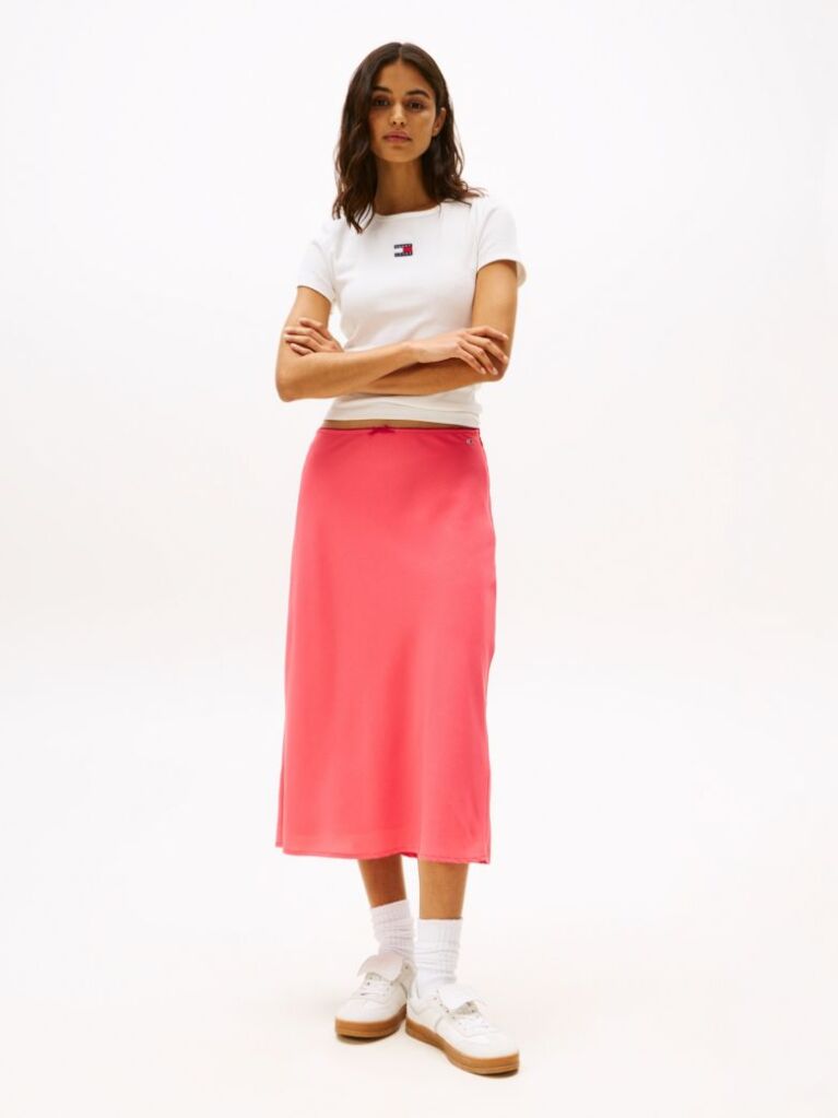 Pink Trim Midi Skirt  Women