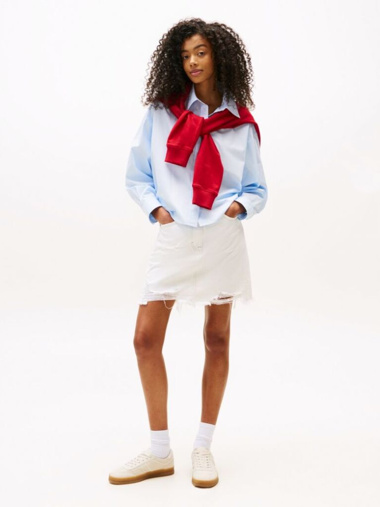 Denim Mom Fit Mini Denim Skirt  Women