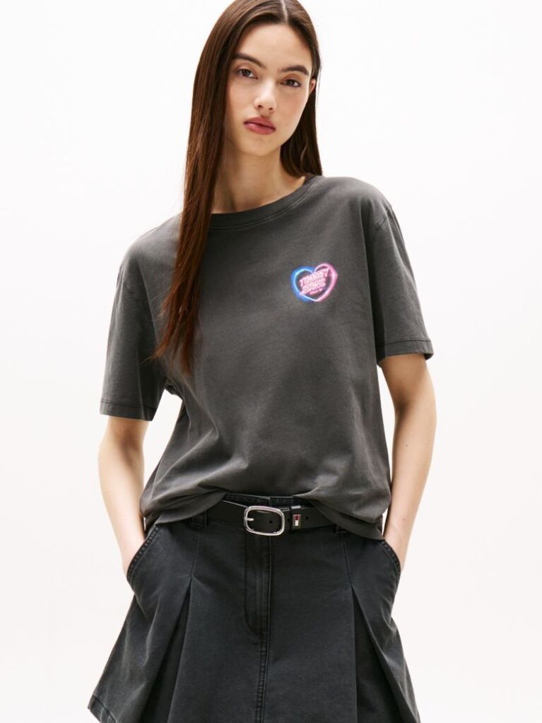 Black Relaxed Neon T-Shirt  Women