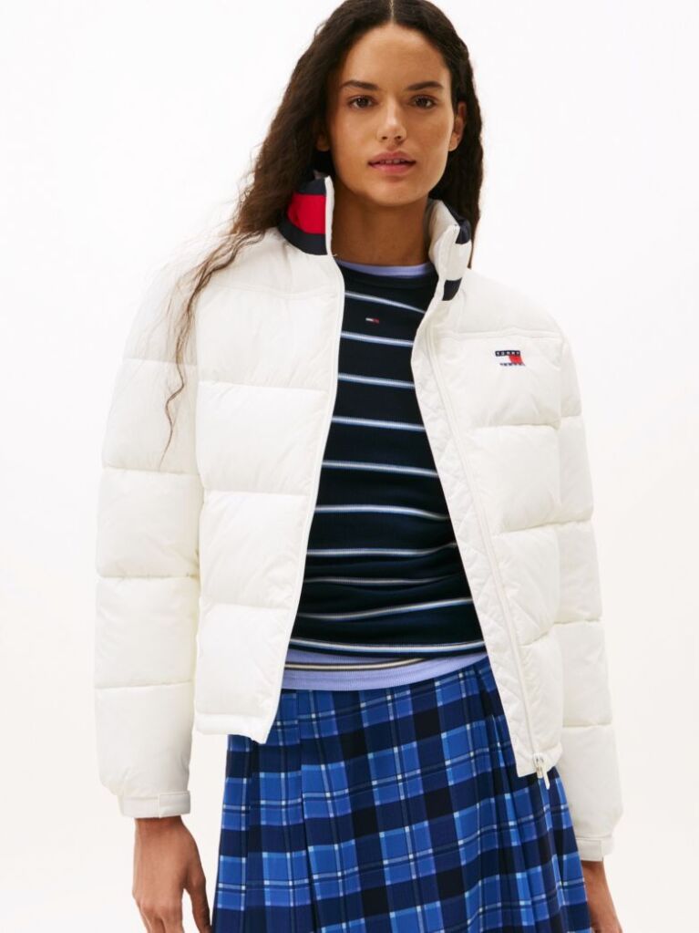 Beige Logo Relaxed Puffer Jacket  Women