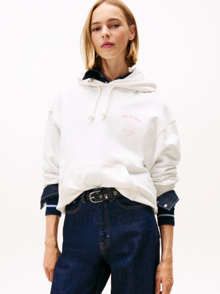 White Boxy Western TJ Hoodie  Women