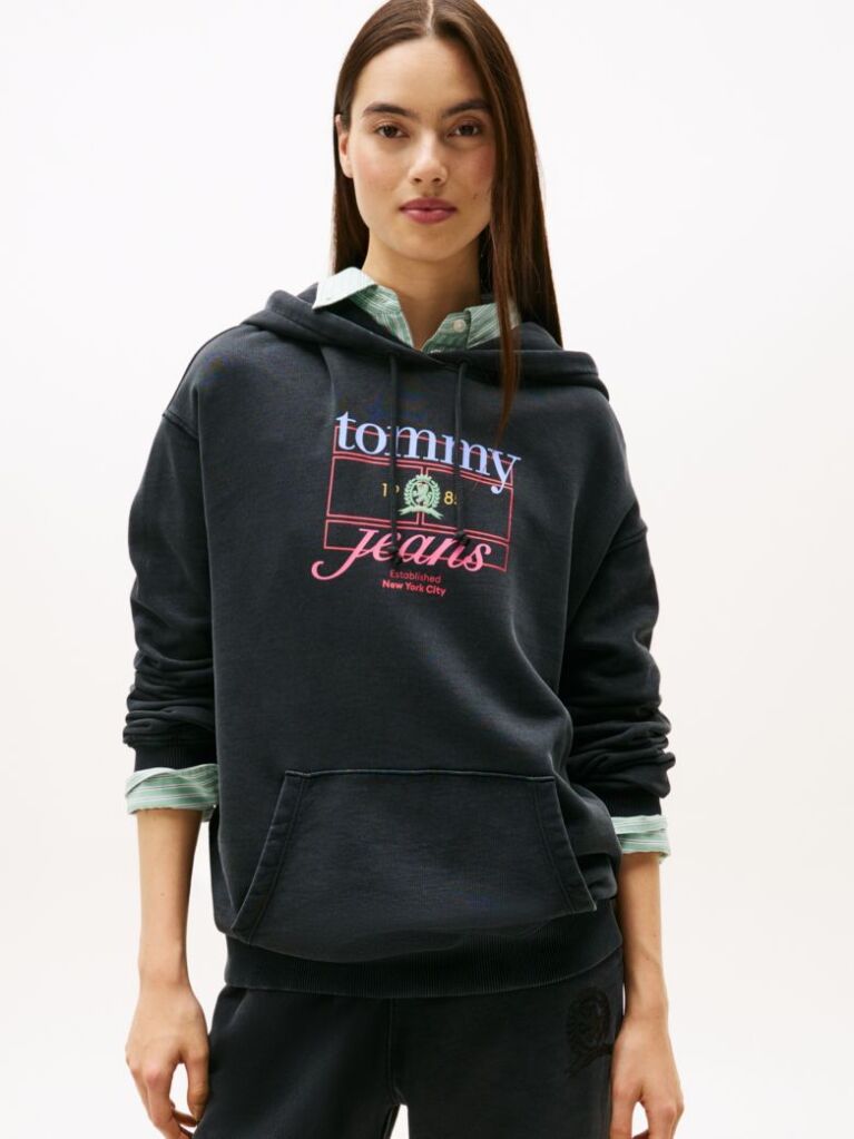Μαύρο Crest Flag Hoodie  Γυναίκες