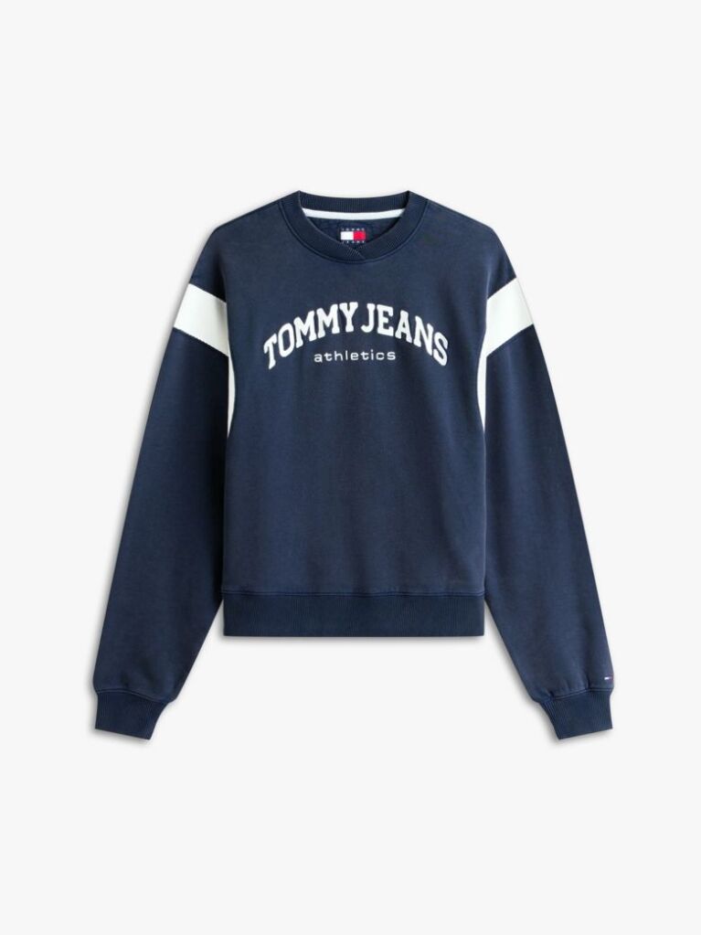 Blue Contrast Logo Embroidery Boxy Sweatshirt  Women