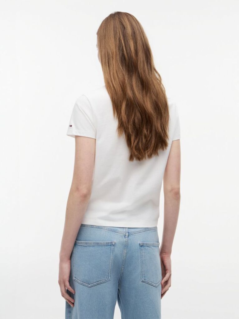 Άσπρο Βαμβακερό T-Shirt Με Επαναλαμβανόμενο Λογότυπο  Γυναίκες