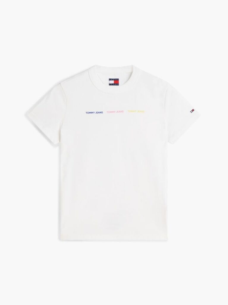 Άσπρο Βαμβακερό T-Shirt Με Επαναλαμβανόμενο Λογότυπο  Γυναίκες