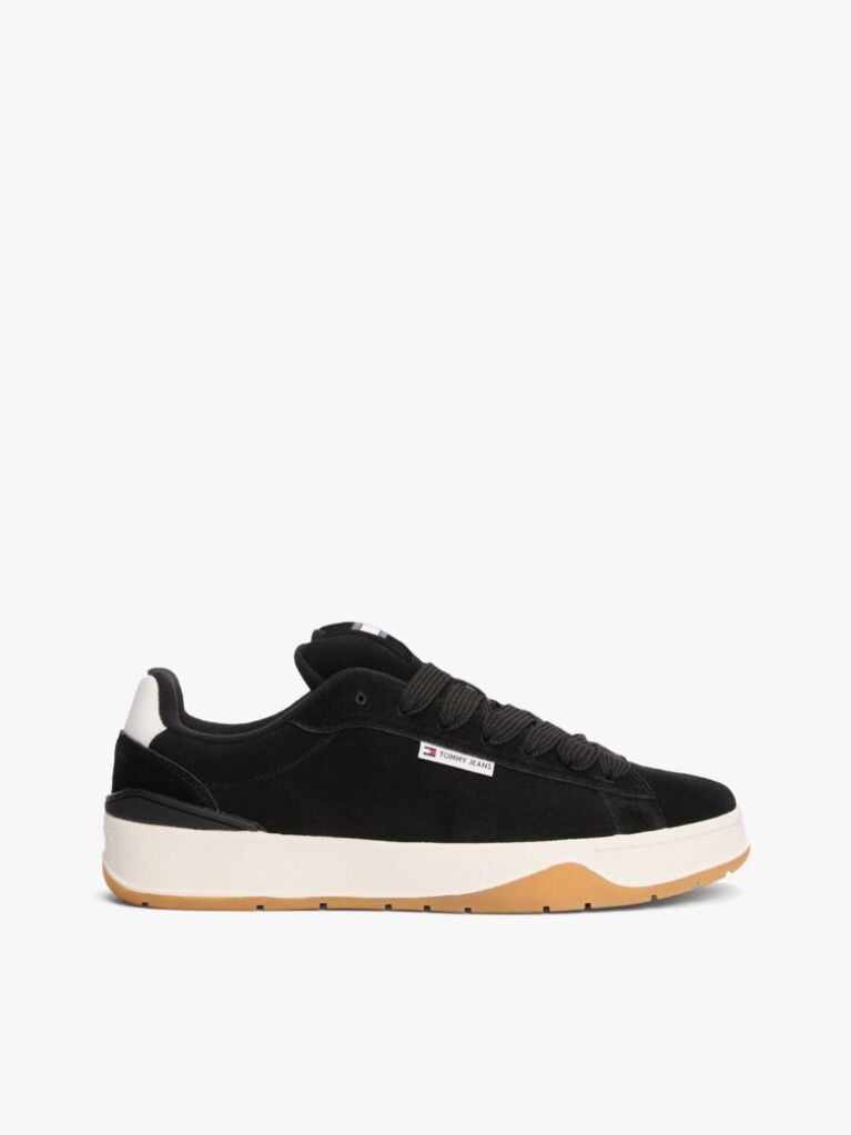 Μαύρο Δερμάτινα Σουέτ Sneakers  Άνδρες