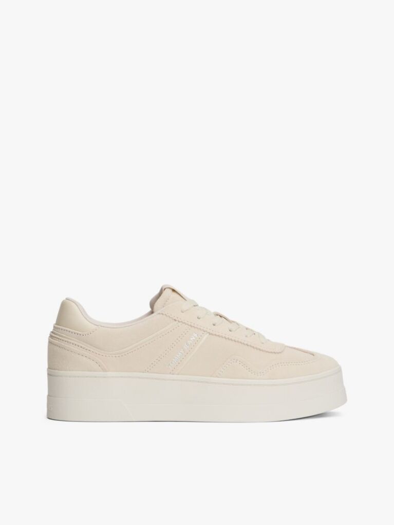 Beige The Greenwich Suede Flatform Trainers  Women