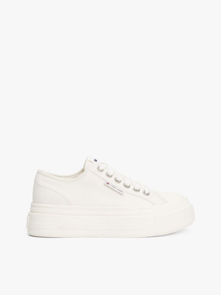 Άσπρο Denim Sneakers Σε Στιλ Πλατφόρμας  Γυναίκες