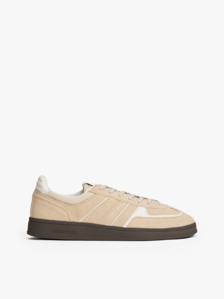 Beige The Greenwich Suede Mixed Texture Trainers  Women