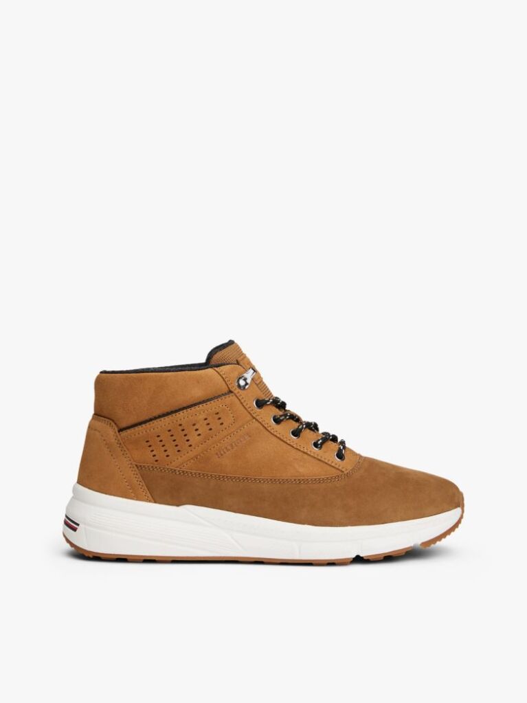 Khaki Leather Hybrid Boots  Men