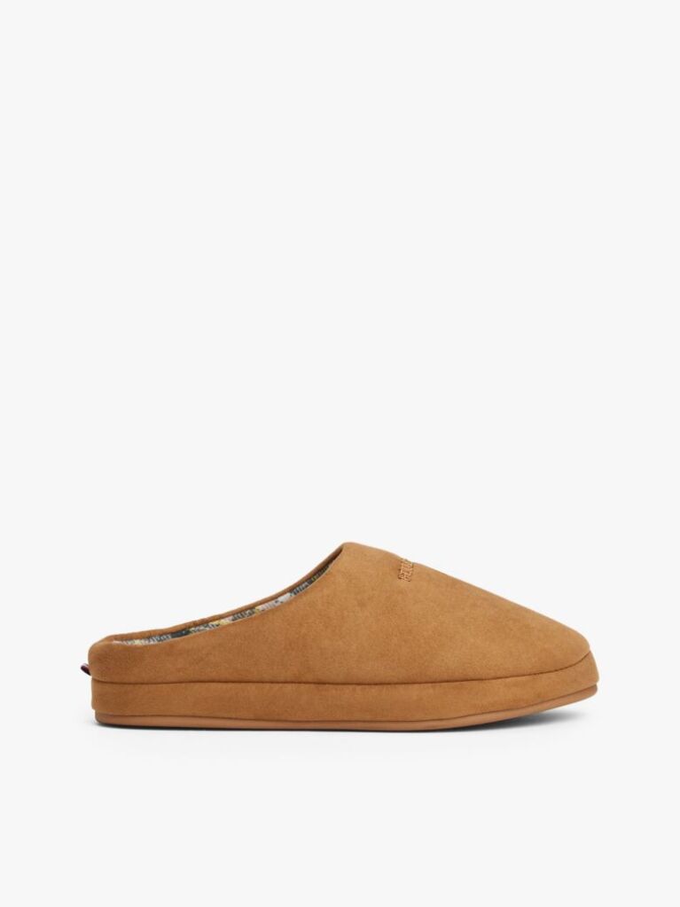 Khaki Logo Warm Lined Slippers  Men