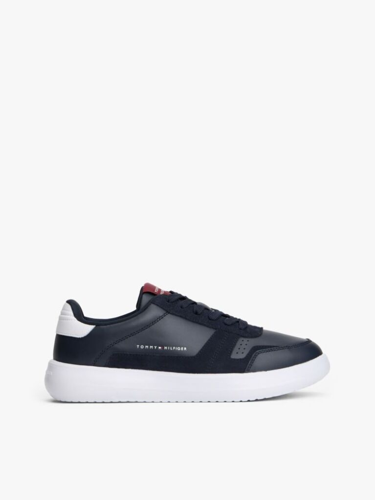 Blue Leather Fine-Cleat Trainers  Men