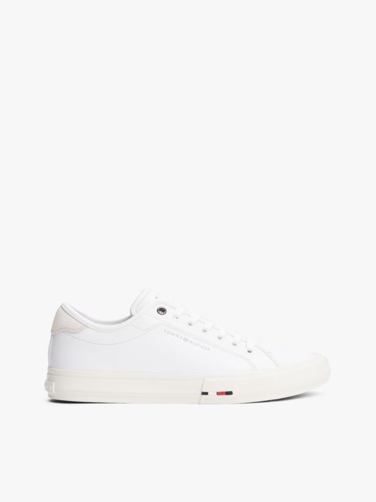 White Leather Signature Trainers  Men