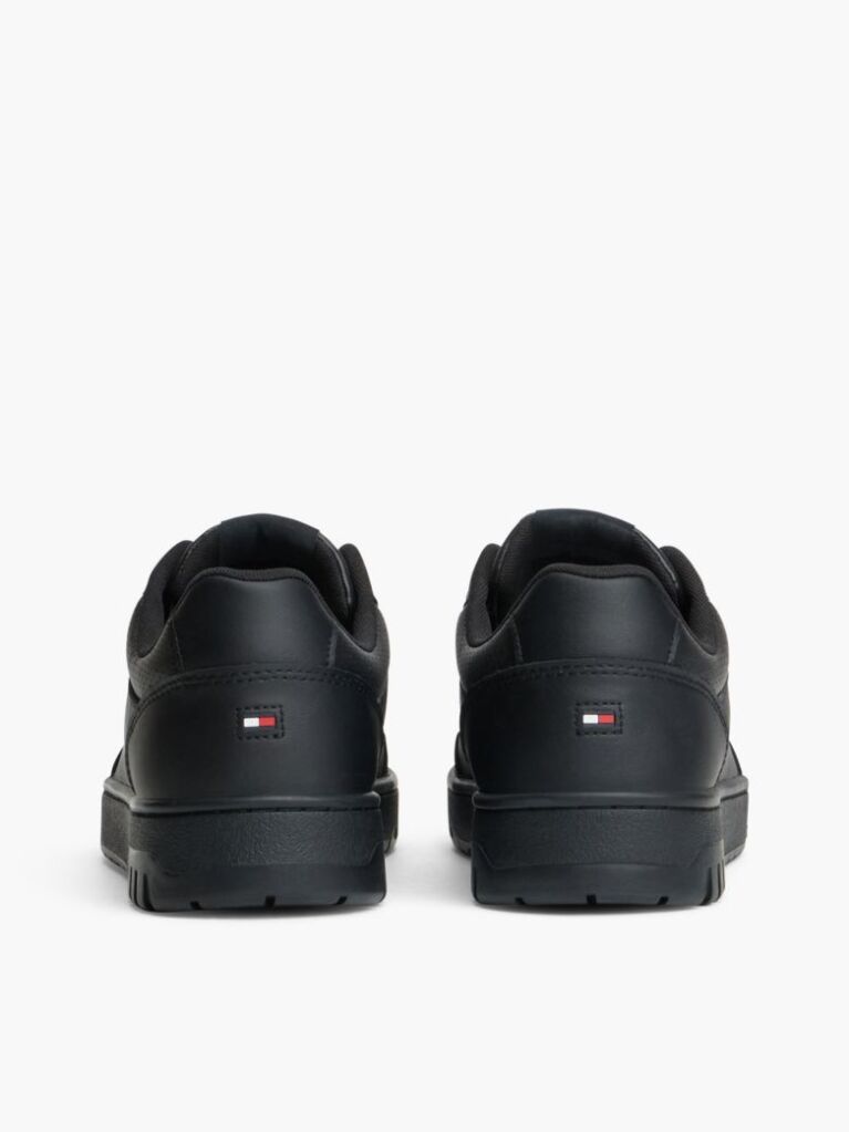 Μαύρο Δερμάτινα Sneakers Με Μίξη Υφών  Άνδρες