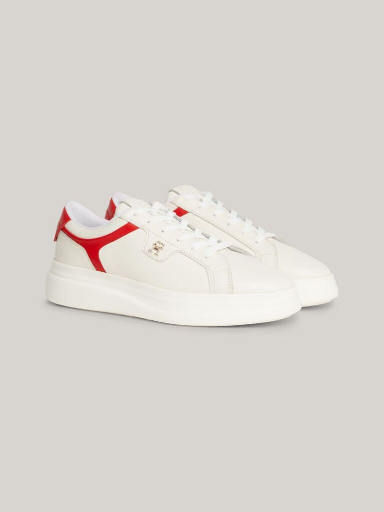 Multi Leather TH Monogram Court Trainers  Women