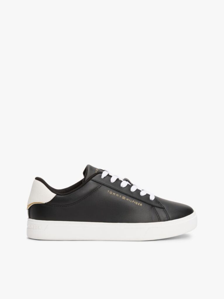 Μαύρο Essential Δερμάτινα Sneakers Με Μεταλλικές Λεπτομέρειες  Γυναίκες