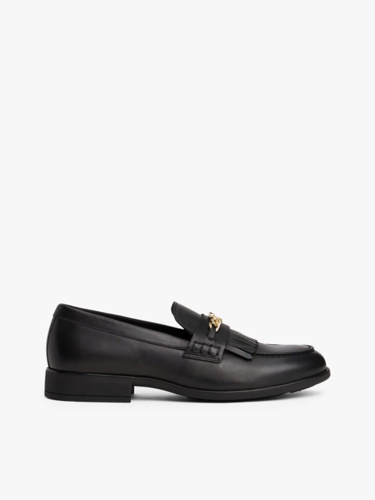 Μαύρο Δερμάτινα TH Monogram Loafers  Γυναίκες