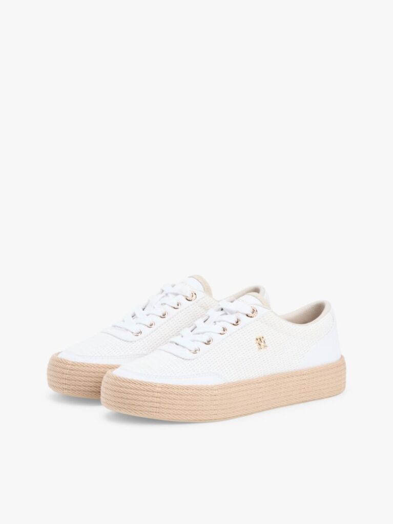 Multi Sneakers Από Καμβά Με Πάτο Σκοινί Και Μονόγραμμα TH  Γυναίκες