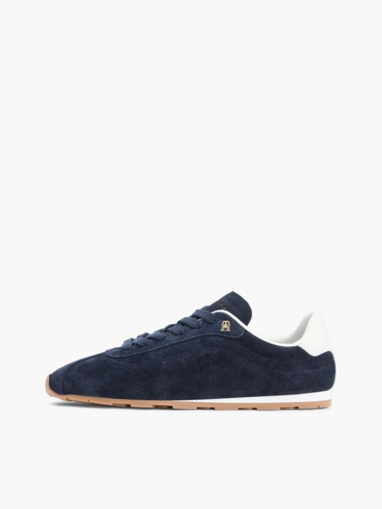 Blue Suede TH Monogram Low Profile Trainers  Women