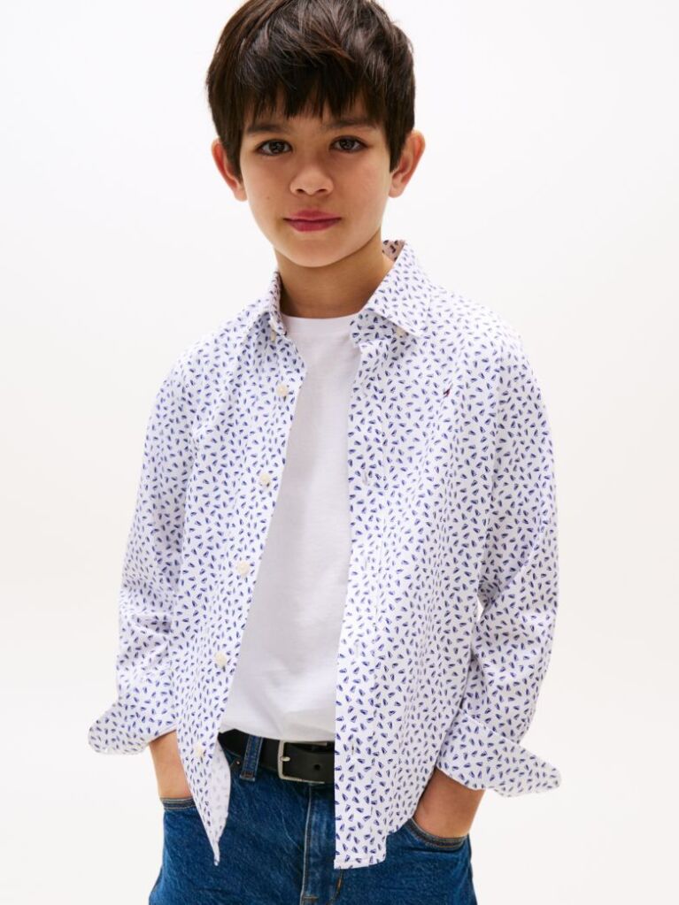 Multi All Over Mini Print Shirt Long Sleeve  Boys