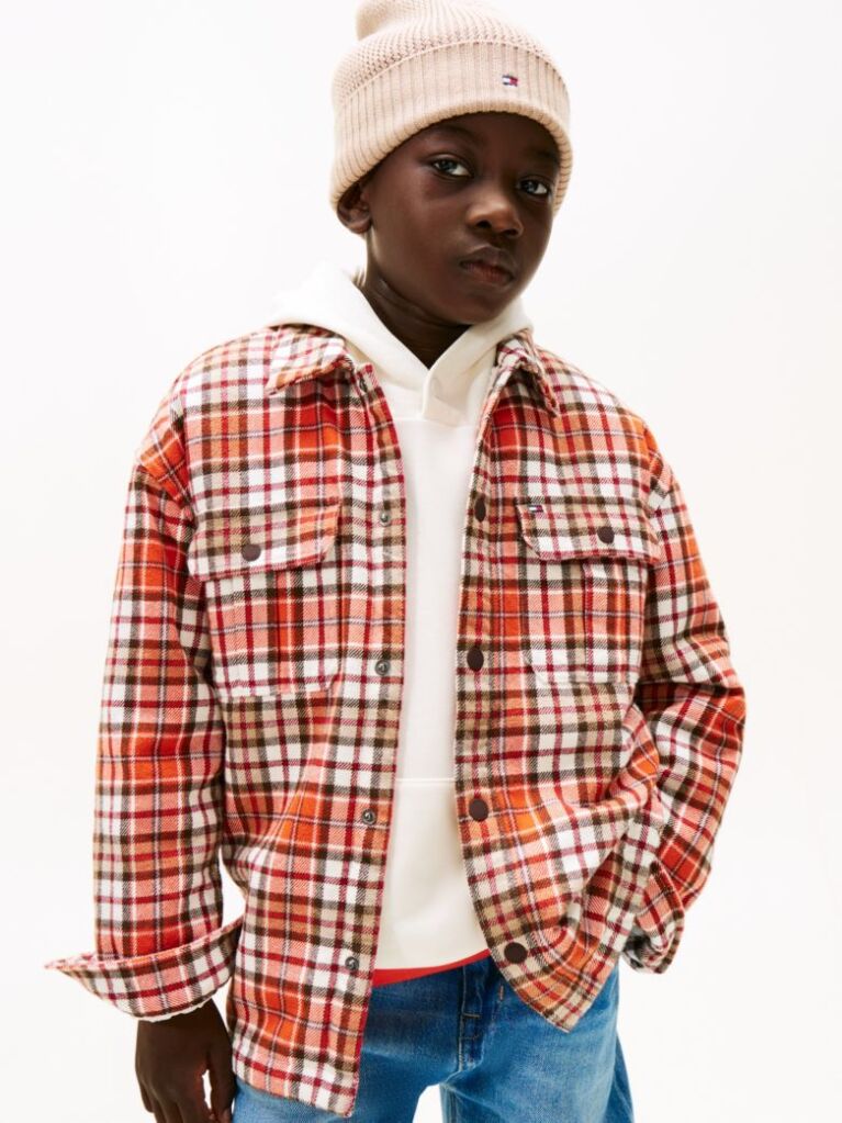Multi Καρό Overshirt Σε Κανονική Γραμμή Από Twill  Αγόρια