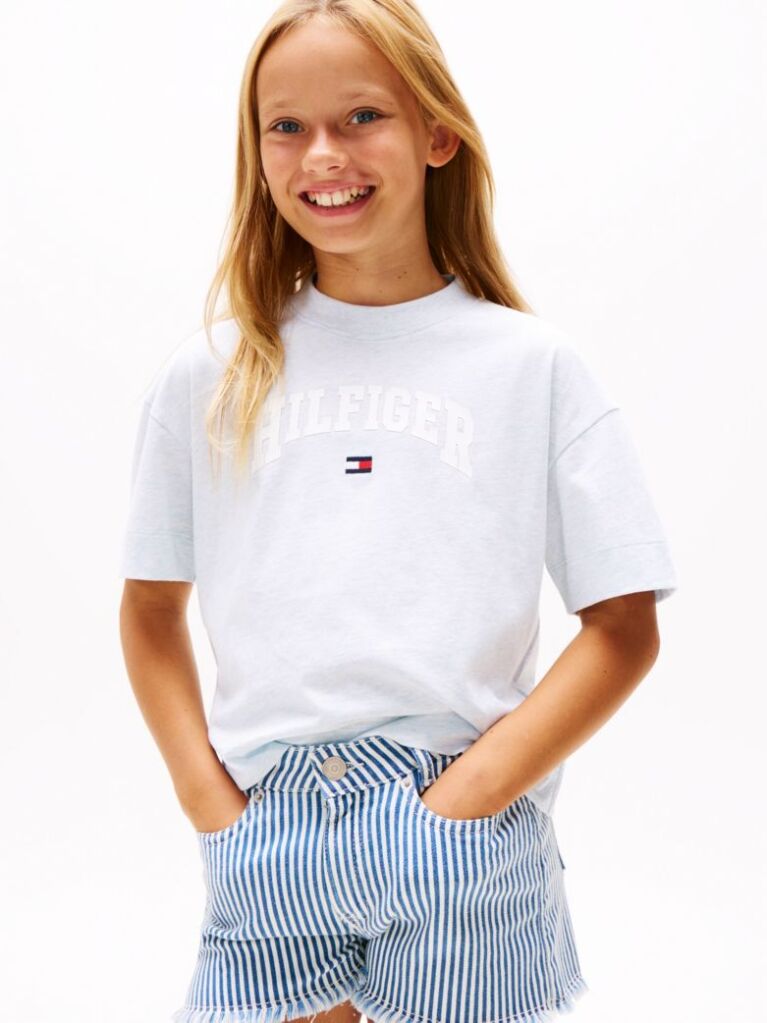 Μπλε T-Shirt Με Varsity Λογότυπο  Κορίτσια