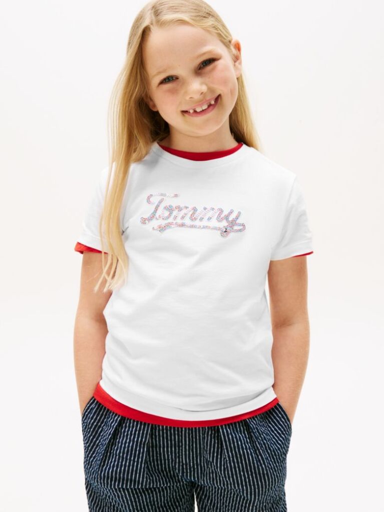 Άσπρο Κοντομάνικο T-Shirt Με Λογότυπο  Κορίτσια