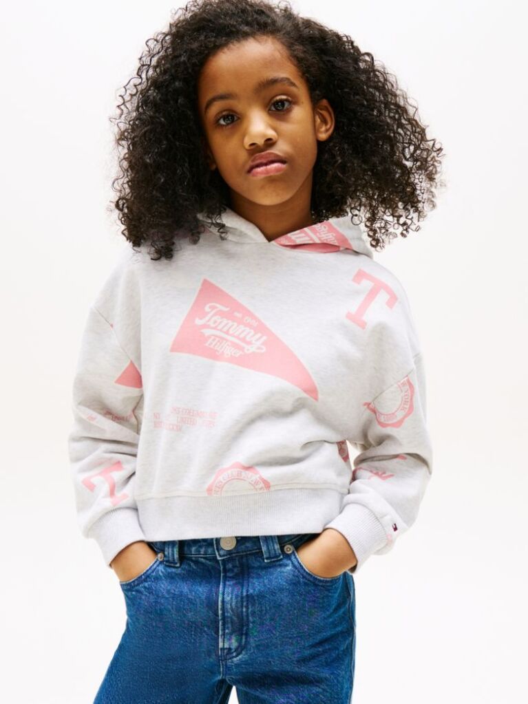 Γκρι Hoodie Με Σχέδιο  Κορίτσια