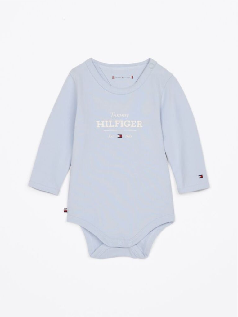 Blue Hilfiger Monotype Long Sleeve Bodysuit  Newborn