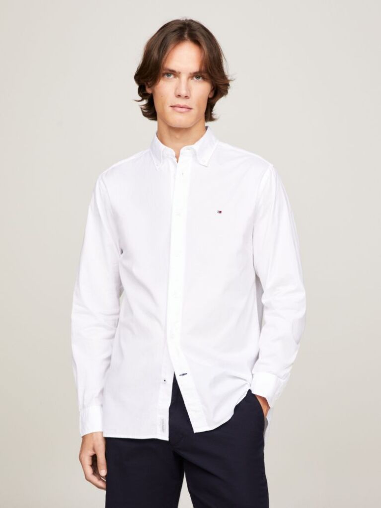 White TH Flex Cotton Poplin Shirt  Men