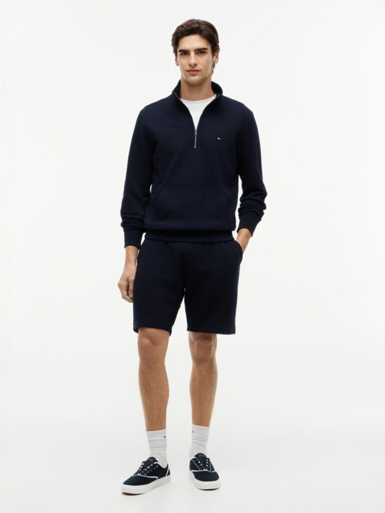 Blue Flag Embroidery Sweat Bermuda Shorts  Men