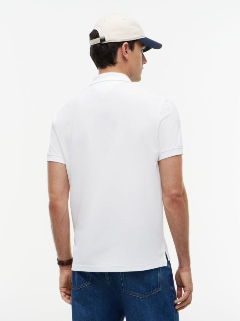 White Moisture Wicking Pique Regular Polo Shirt  Men