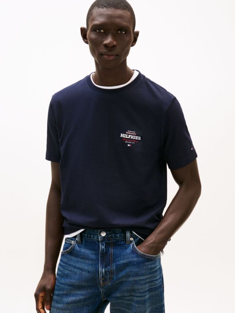 Blue Logo Crew Neck T-Shirt  Men
