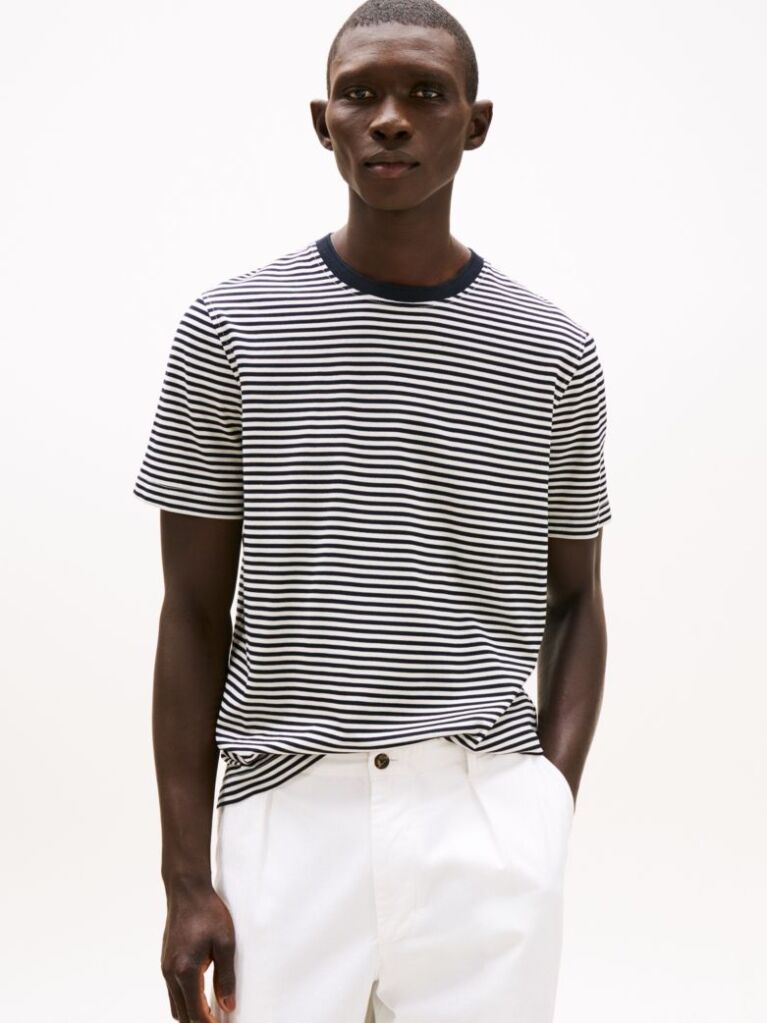 Multi Smart Casual Stripe T-Shirt  Men