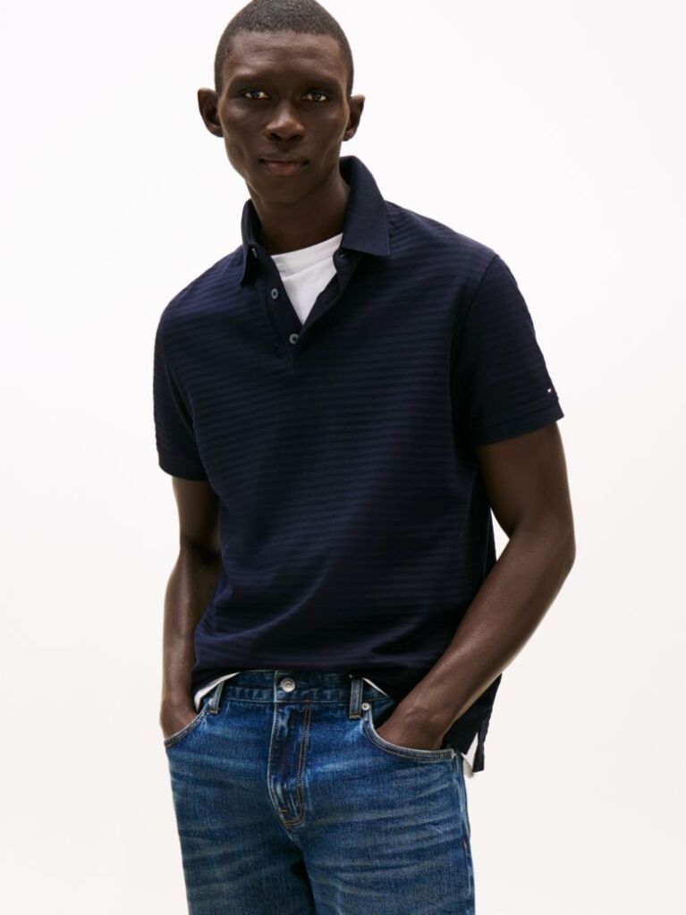 Blue Smart Casual Regular Fit Polo Shirt  Men