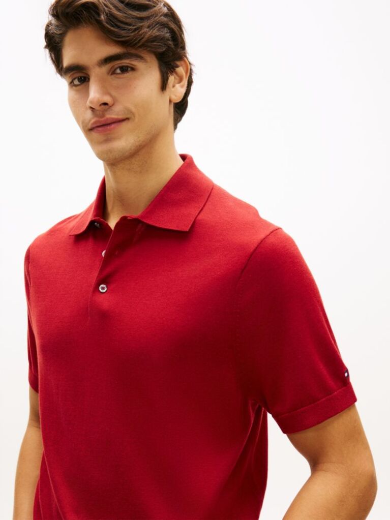 Red Smart Casual Regular Fit Polo Shirt  Men
