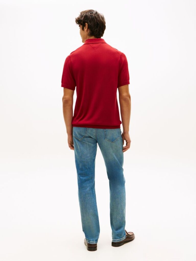Red Smart Casual Regular Fit Polo Shirt  Men