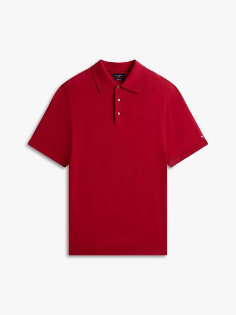 Red Smart Casual Regular Fit Polo Shirt  Men