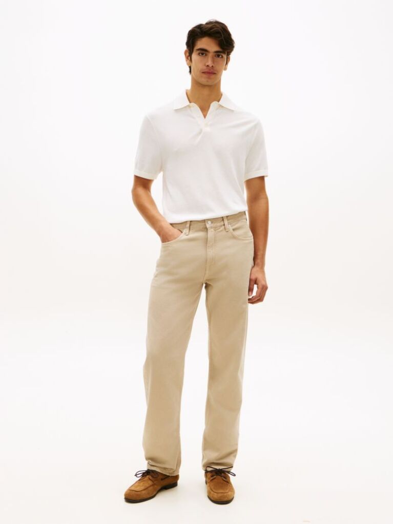 Beige Smart Casual Regular Fit Polo Shirt  Men