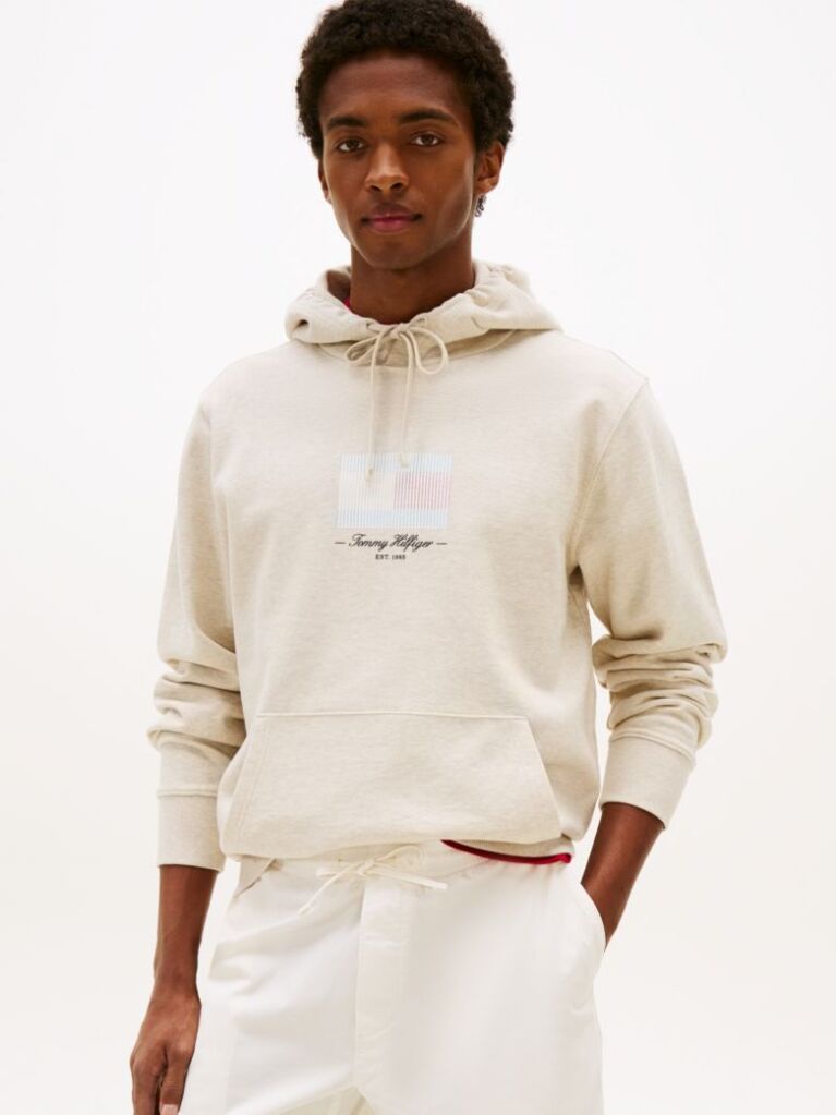 Beige Ithaca Flag Hoodie  Men