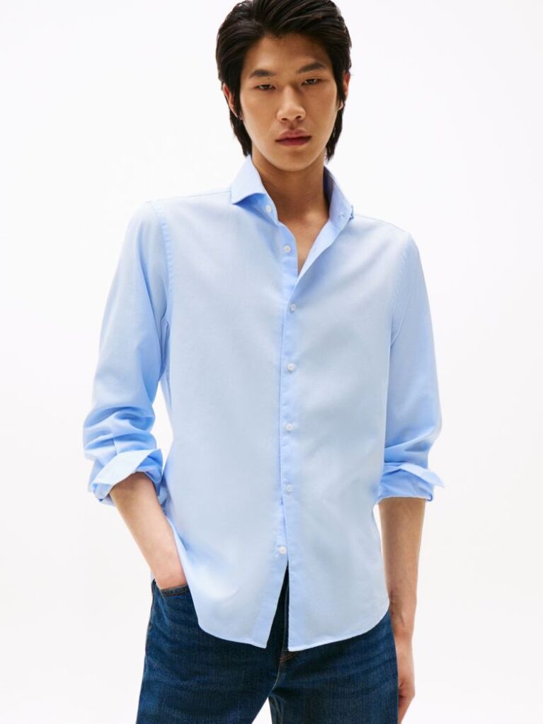 Μπλε Smart Casual Πουκάμισο Oxford Σε Slim Γραμμή  Άνδρες