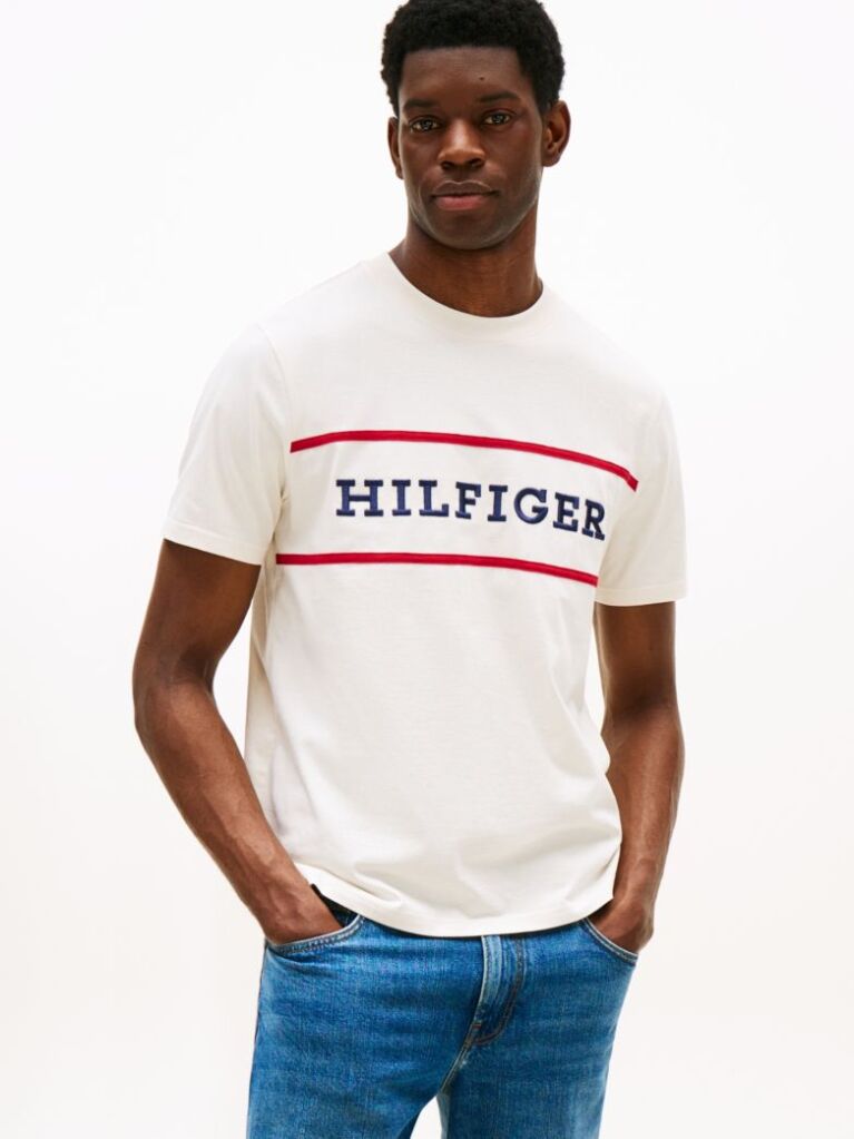Beige Americana Colourblock Tee  Men