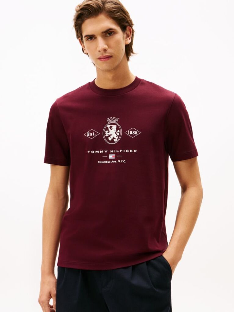 Κόκκινο Varsity Interlock T-Shirt Με Σχέδιο  Άνδρες