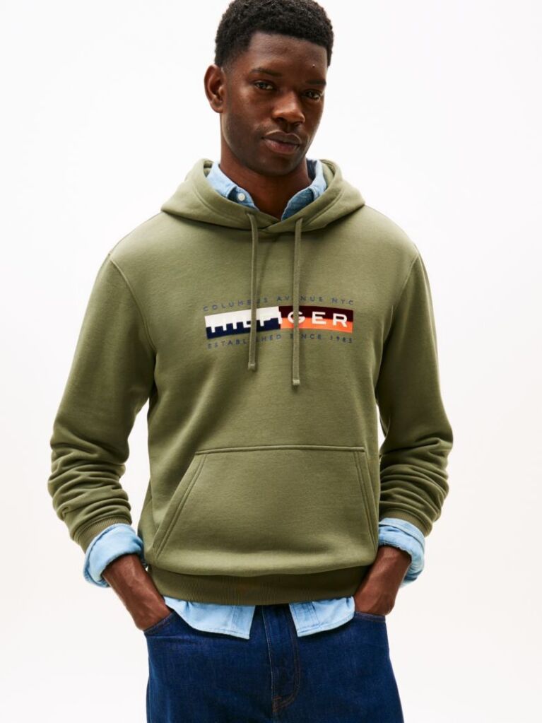 Πράσινο TH Hoodie Με Colour Block Σχέδιο  Άνδρες