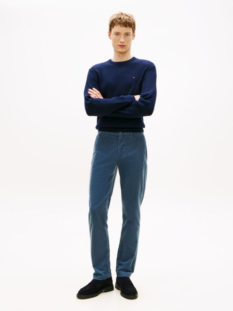 Blue Denton Straight Corduroy Chinos  Men