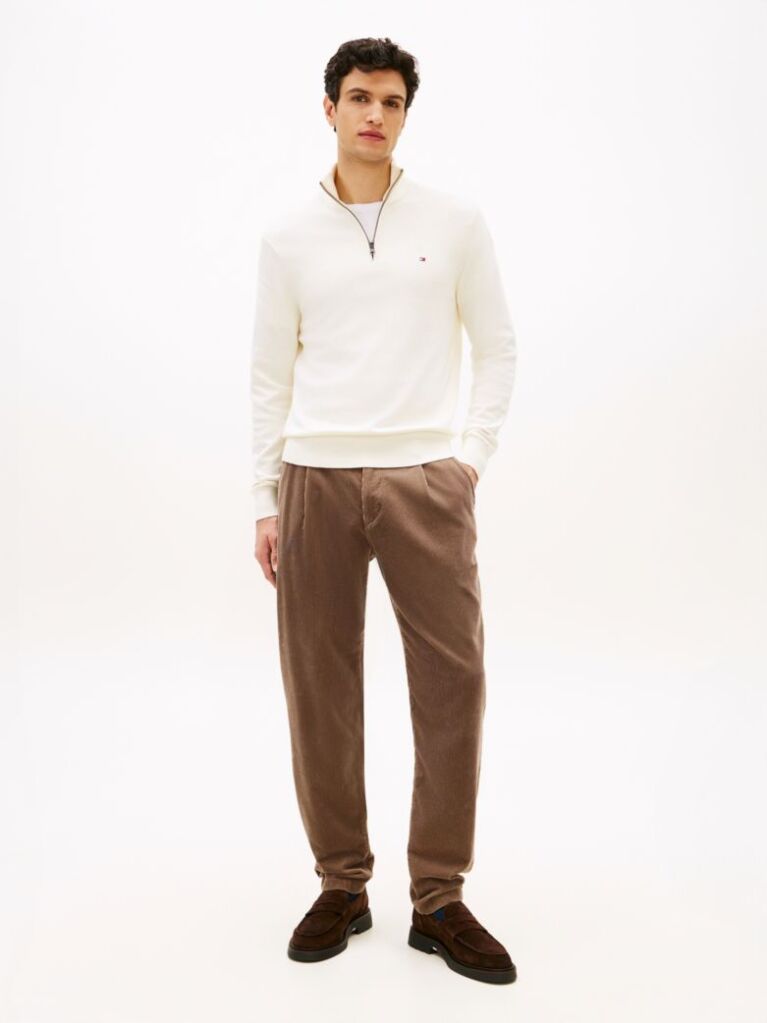 Brown Harlem Pleated Tapered Corduroy Chinos  Men