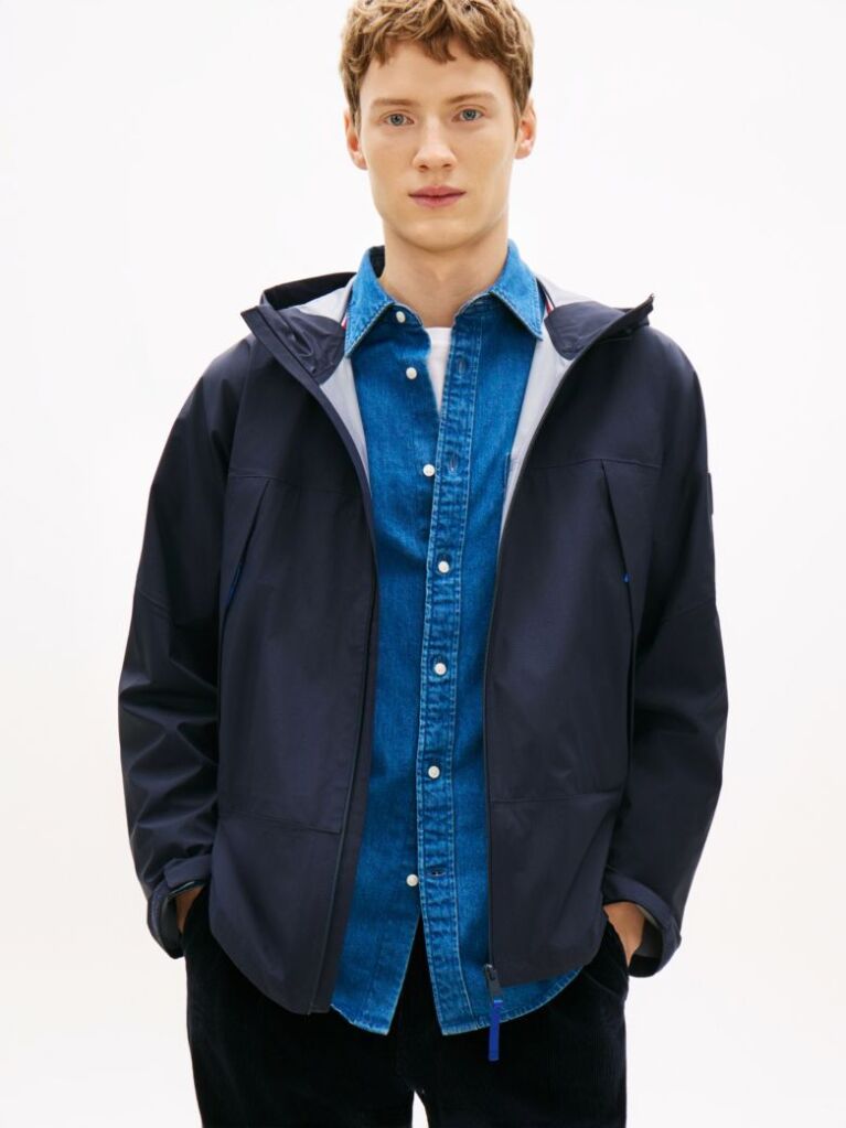 Blue Tech Waterproof Ripstop Packable Jacket  Men