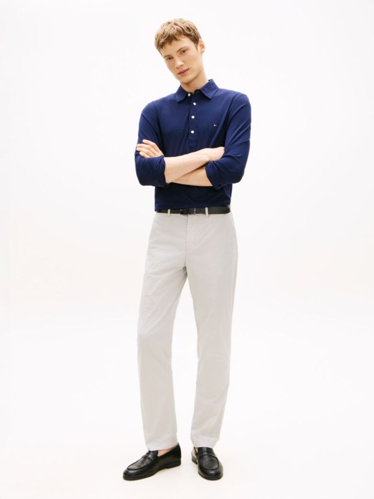 Grey Denton Straight Leg Semi-Elasticated Chinos  Men