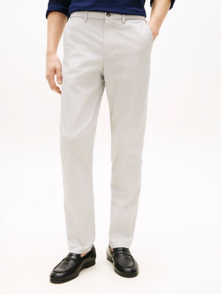 Grey Denton Straight Leg Semi-Elasticated Chinos  Men