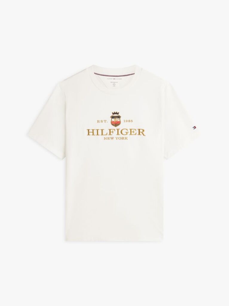 Άσπρο Performance T-Shirt Με Κεντητό Λογότυπο  Άνδρες